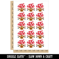 Cute Mushroom Gnome Home Temporary Tattoo Water Resistant Fake Body Art Set Collection (1 Sheet)