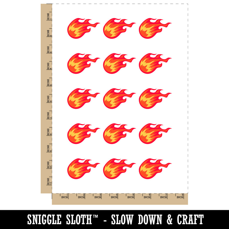 Flying Fireball Hot Flame Wizard Magic Spell Temporary Tattoo Water Resistant Fake Body Art Set Collection (1 Sheet)