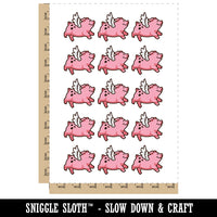 Flying Pig with Wings Temporary Tattoo Water Resistant Fake Body Art Set Collection (1 Sheet)