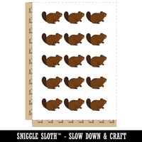 Friendly Beaver Buddy Temporary Tattoo Water Resistant Fake Body Art Set Collection (1 Sheet)