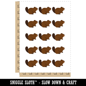 Friendly Beaver Buddy Temporary Tattoo Water Resistant Fake Body Art Set Collection (1 Sheet)