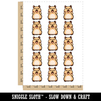 Shocked Scared Cute Hamster Rodent Gasp Temporary Tattoo Water Resistant Fake Body Art Set Collection (1 Sheet)