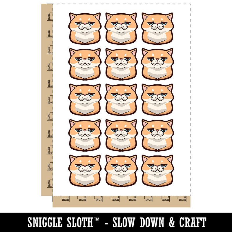 Unamused and Unhappy Cat Loaf Temporary Tattoo Water Resistant Fake Body Art Set Collection (1 Sheet)