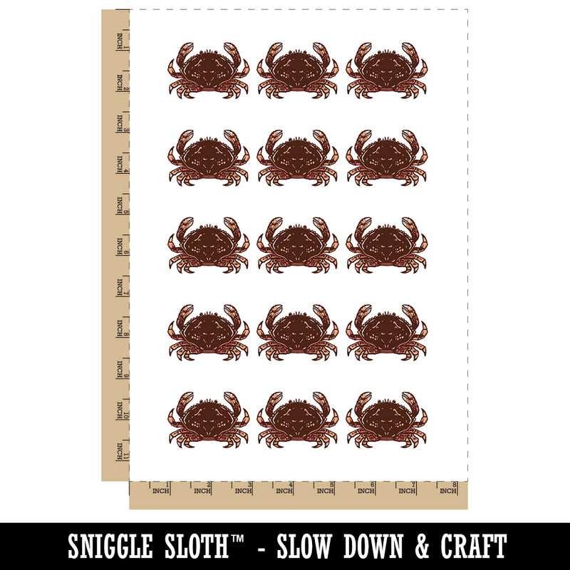Dungeness Crab Seafood Crustacean Temporary Tattoo Water Resistant Fake Body Art Set Collection (1 Sheet)