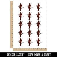 Samurai Bushido Ronin with Katana Temporary Tattoo Water Resistant Fake Body Art Set Collection (1 Sheet)