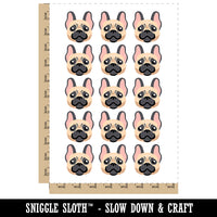 Happy French Bulldog Frenchie Dog Head Temporary Tattoo Water Resistant Fake Body Art Set Collection (1 Sheet)