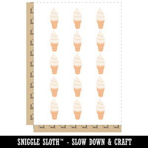 Soft Serve Ice Cream on a Cone Temporary Tattoo Water Resistant Fake Body Art Set Collection (1 Sheet)