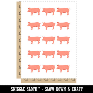 Solid Pig Farm Animal Temporary Tattoo Water Resistant Fake Body Art Set Collection (1 Sheet)