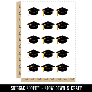 Graduation Cap Hat Temporary Tattoo Water Resistant Fake Body Art Set Collection (1 Sheet)