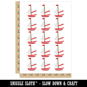 Summer Sailboat Sailing Temporary Tattoo Water Resistant Fake Body Art Set Collection (1 Sheet)