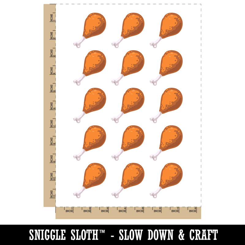 Chicken Drumstick Meat Food Temporary Tattoo Water Resistant Fake Body Art Set Collection (1 Sheet)