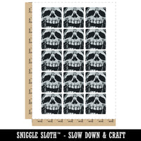 Negative Skull Spooky Bone Face Halloween Temporary Tattoo Water Resistant Fake Body Art Set Collection (1 Sheet)