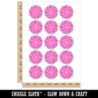 Swirling Geometrical Flower Temporary Tattoo Water Resistant Fake Body Art Set Collection (1 Sheet)