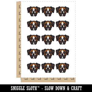 Boxer Dog Head Temporary Tattoo Water Resistant Fake Body Art Set Collection (1 Sheet)