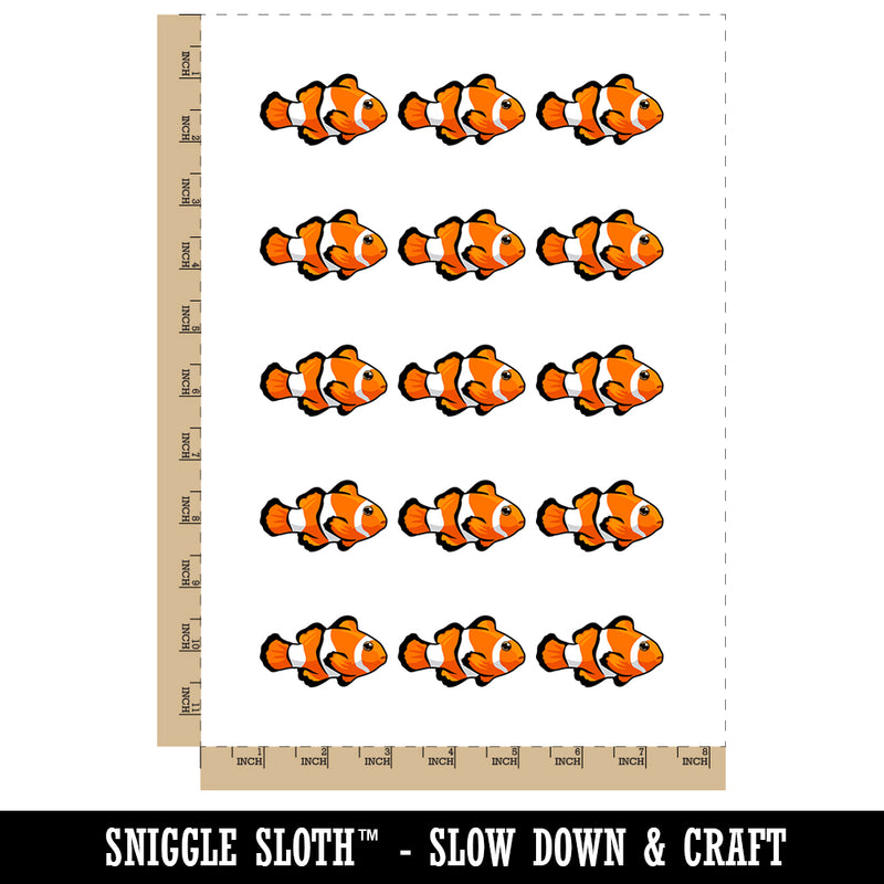 Clownfish Clown Fish Temporary Tattoo Water Resistant Fake Body Art Set Collection (1 Sheet)