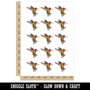 Fluttering Hummingbird Temporary Tattoo Water Resistant Fake Body Art Set Collection (1 Sheet)