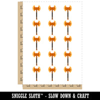 Battle Axe Dwarven Fantasy Weapon Temporary Tattoo Water Resistant Fake Body Art Set Collection (1 Sheet)