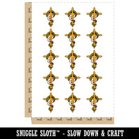 Brazen Serpent on Cross Good and Evil Temporary Tattoo Water Resistant Fake Body Art Set Collection (1 Sheet)