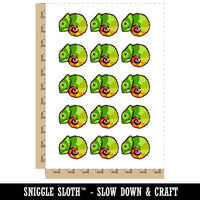 Cautiously Curled Chameleon Lizard Temporary Tattoo Water Resistant Fake Body Art Set Collection (1 Sheet)