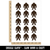 Hairy Bigfoot Sasquatch Standing Silhouette Temporary Tattoo Water Resistant Fake Body Art Set Collection (1 Sheet)