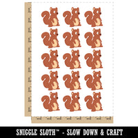 Sitting Squirrel Cartoon Critter Temporary Tattoo Water Resistant Fake Body Art Set Collection (1 Sheet)