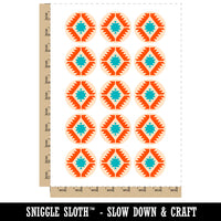 Southwestern Diamond Triangle Pattern Temporary Tattoo Water Resistant Fake Body Art Set Collection (1 Sheet)