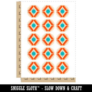 Southwestern Diamond Triangle Pattern Temporary Tattoo Water Resistant Fake Body Art Set Collection (1 Sheet)