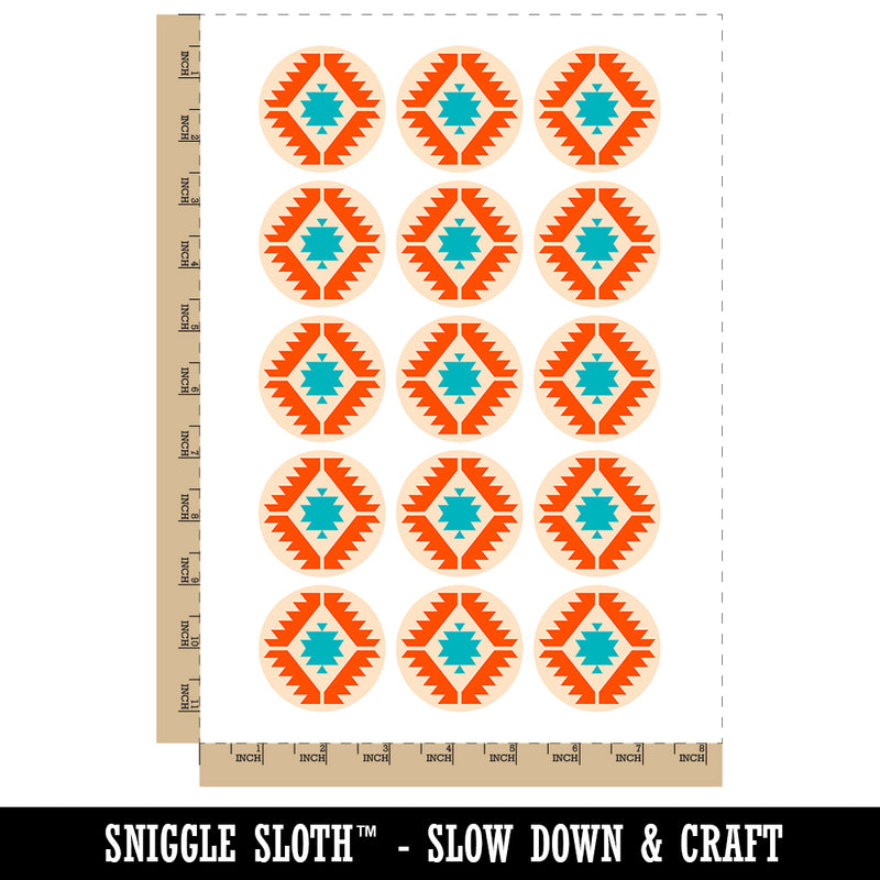 Southwestern Diamond Triangle Pattern Temporary Tattoo Water Resistant Fake Body Art Set Collection (1 Sheet)
