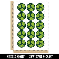 Three Leaves Circle Recycle Pattern Temporary Tattoo Water Resistant Fake Body Art Set Collection (1 Sheet)