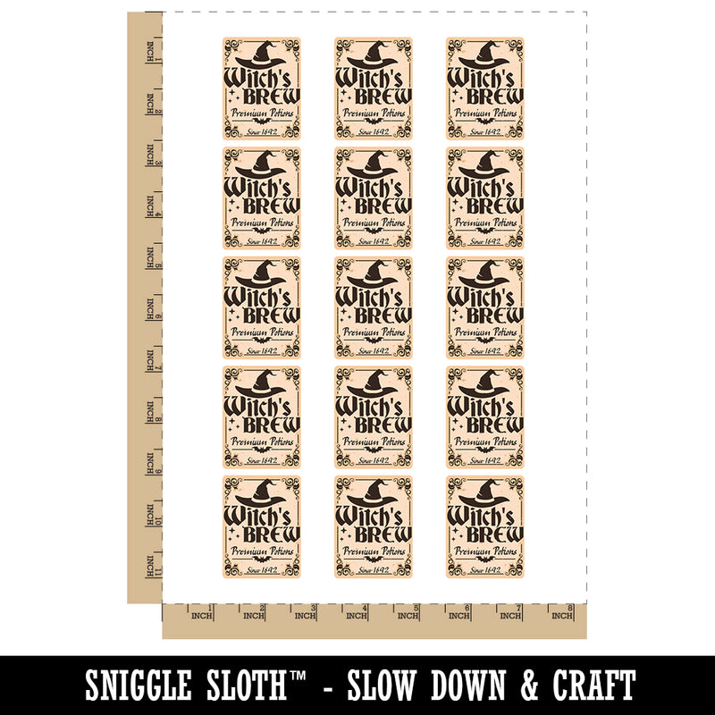 Witch's Brew Potions Label With Bat Halloween Temporary Tattoo Water Resistant Fake Body Art Set Collection (1 Sheet)