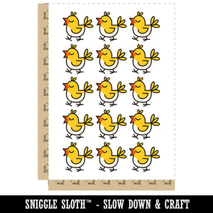 Carefree Bird Chirping Temporary Tattoo Water Resistant Fake Body Art Set Collection (1 Sheet)