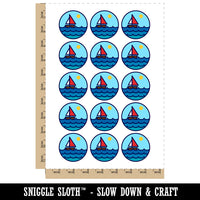 Sailboat on Ocean Lake Temporary Tattoo Water Resistant Fake Body Art Set Collection (1 Sheet)