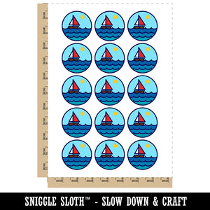 Sailboat on Ocean Lake Temporary Tattoo Water Resistant Fake Body Art Set Collection (1 Sheet)