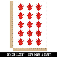 Red Oak Leaf Temporary Tattoo Water Resistant Fake Body Art Set Collection (1 Sheet)
