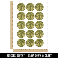 Geometric Lines Tree of Life Temporary Tattoo Water Resistant Fake Body Art Set Collection (1 Sheet)