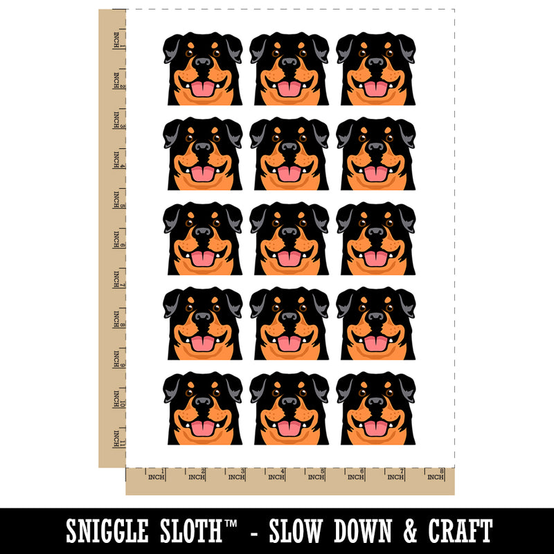 Rottweiler Head Dog Pet Temporary Tattoo Water Resistant Fake Body Art Set Collection (1 Sheet)