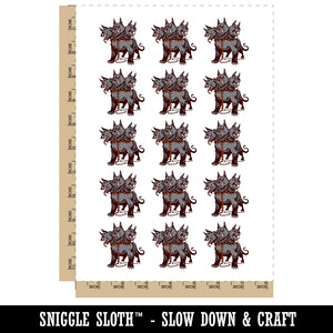 Cerberus Three Headed Hell Hound Dog Hades Greek Mythology Temporary Tattoo Water Resistant Set Collection (1 Sheet)