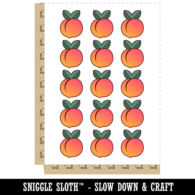 Plump Peach Temporary Tattoo Water Resistant Fake Body Art Set Collection (1 Sheet)