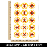 Scandinavian Abstract Sunflower Temporary Tattoo Water Resistant Fake Body Art Set Collection (1 Sheet)