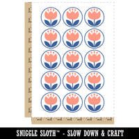 Scandinavian Bulbous Tulip Temporary Tattoo Water Resistant Fake Body Art Set Collection (1 Sheet)