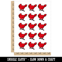 Winter Cardinal on Branch Temporary Tattoo Water Resistant Fake Body Art Set Collection (1 Sheet)
