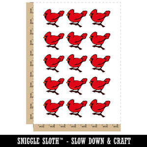 Winter Cardinal on Branch Temporary Tattoo Water Resistant Fake Body Art Set Collection (1 Sheet)