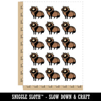 Alert Tanuki Japanese Raccoon Dog Temporary Tattoo Water Resistant Fake Body Art Set Collection (1 Sheet)
