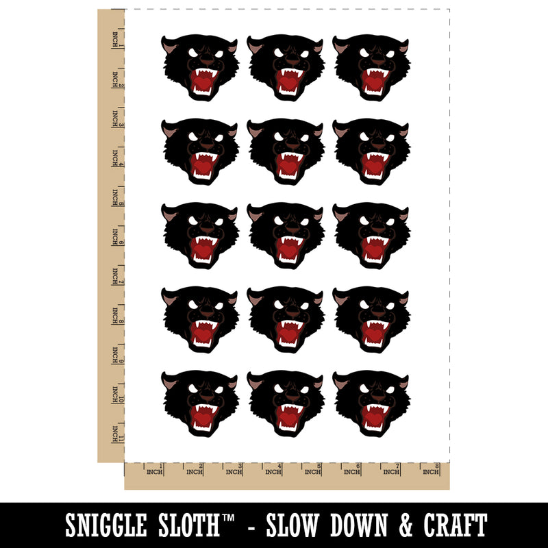 Angry Hissing Cat Face Temporary Tattoo Water Resistant Fake Body Art Set Collection (1 Sheet)