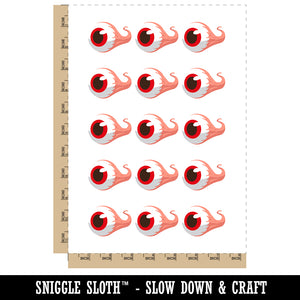 Creepy Eyeball Spooky Temporary Tattoo Water Resistant Fake Body Art Set Collection (1 Sheet)