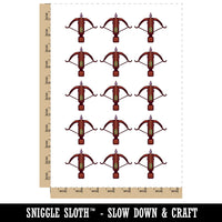 Crossbow Archer Ranged Weapon Temporary Tattoo Water Resistant Fake Body Art Set Collection (1 Sheet)