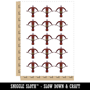 Crossbow Archer Ranged Weapon Temporary Tattoo Water Resistant Fake Body Art Set Collection (1 Sheet)