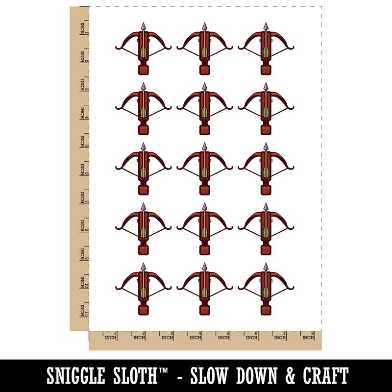 Crossbow Archer Ranged Weapon Temporary Tattoo Water Resistant Fake Body Art Set Collection (1 Sheet)