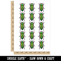 Jewel Beetle Insect Bug Temporary Tattoo Water Resistant Fake Body Art Set Collection (1 Sheet)