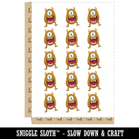 One Eyed Monster Creature Temporary Tattoo Water Resistant Fake Body Art Set Collection (1 Sheet)